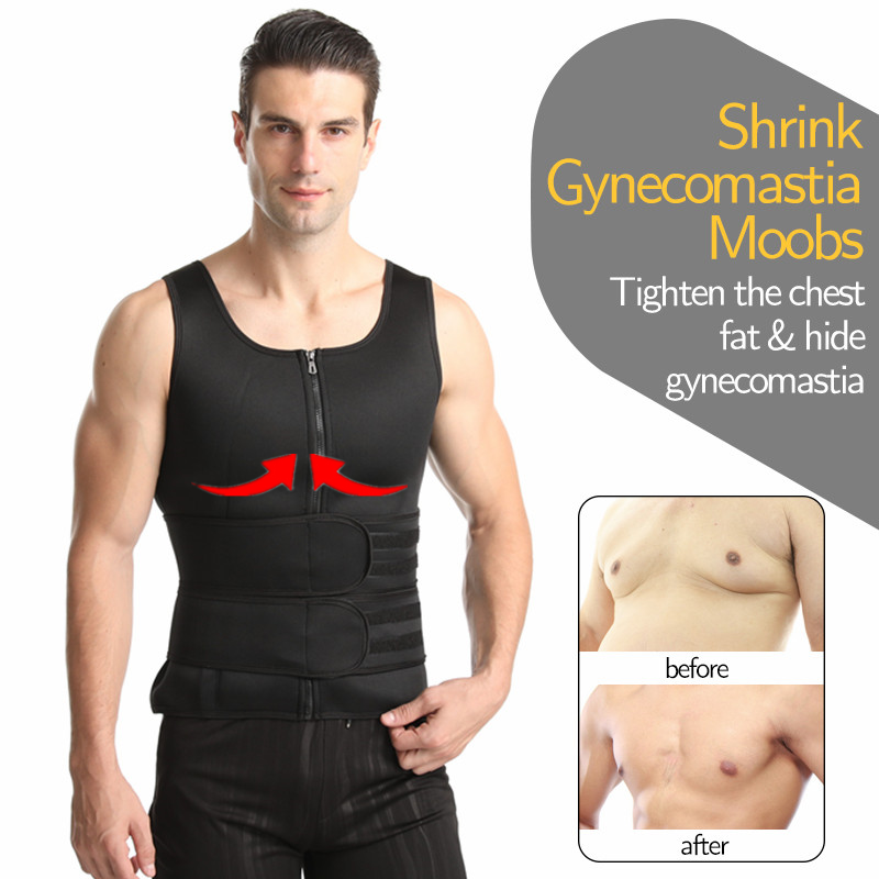 Men's Sauna Vest Body Shaper - Neoprene Waist Trainer & Slimming Sweat Jacket