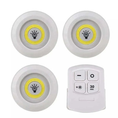 3 Pcs LED Tap Lights with Remote | Battery Operated Stick-On Touch Lights for Home, Kitchen, Closet