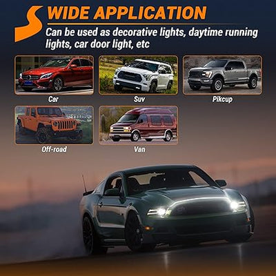 Car Hood Led Daytime Running Waterproof Flexible white light (180 Cm)