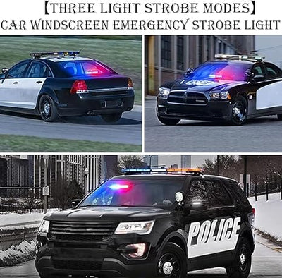 Car LED Red Blue Emergency Strobe Lights Police Dash Light