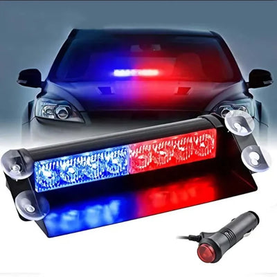 Car LED Red Blue Emergency Strobe Lights Police Dash Light
