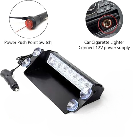 Car LED Red Blue Emergency Strobe Lights Police Dash Light