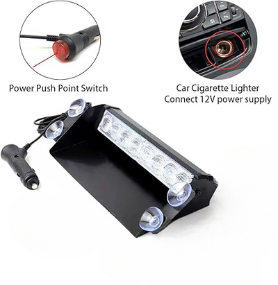 Car LED Red Blue Emergency Strobe Lights Police Dash Light