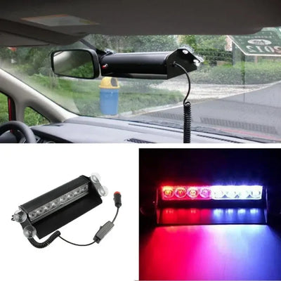 Car LED Red Blue Emergency Strobe Lights Police Dash Light