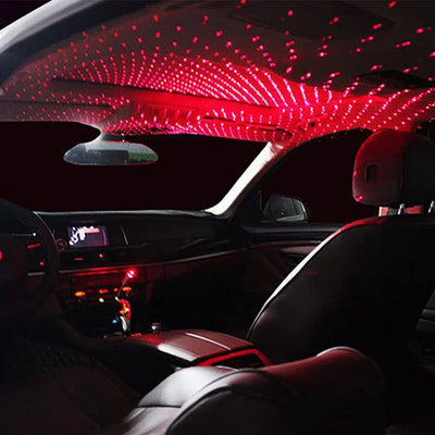 Car Usb Ambient Projector Light Red Blue Lighting