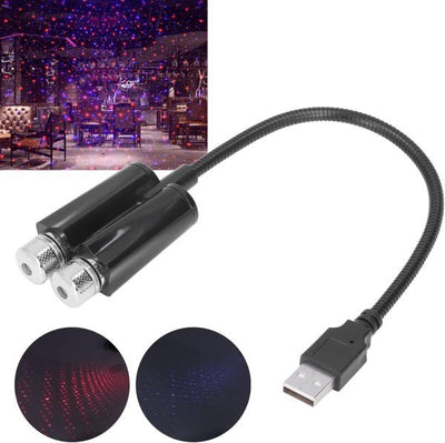 Car Usb Ambient Projector Light Red Blue Lighting