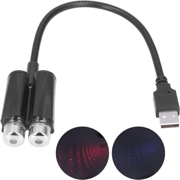 Car Usb Ambient Projector Light Red Blue Lighting