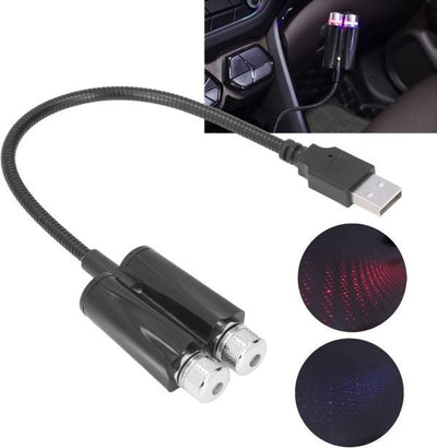Car Usb Ambient Projector Light Red Blue Lighting