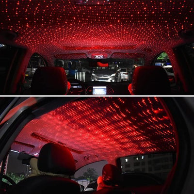 Car Usb Ambient Projector Light Red Blue Lighting