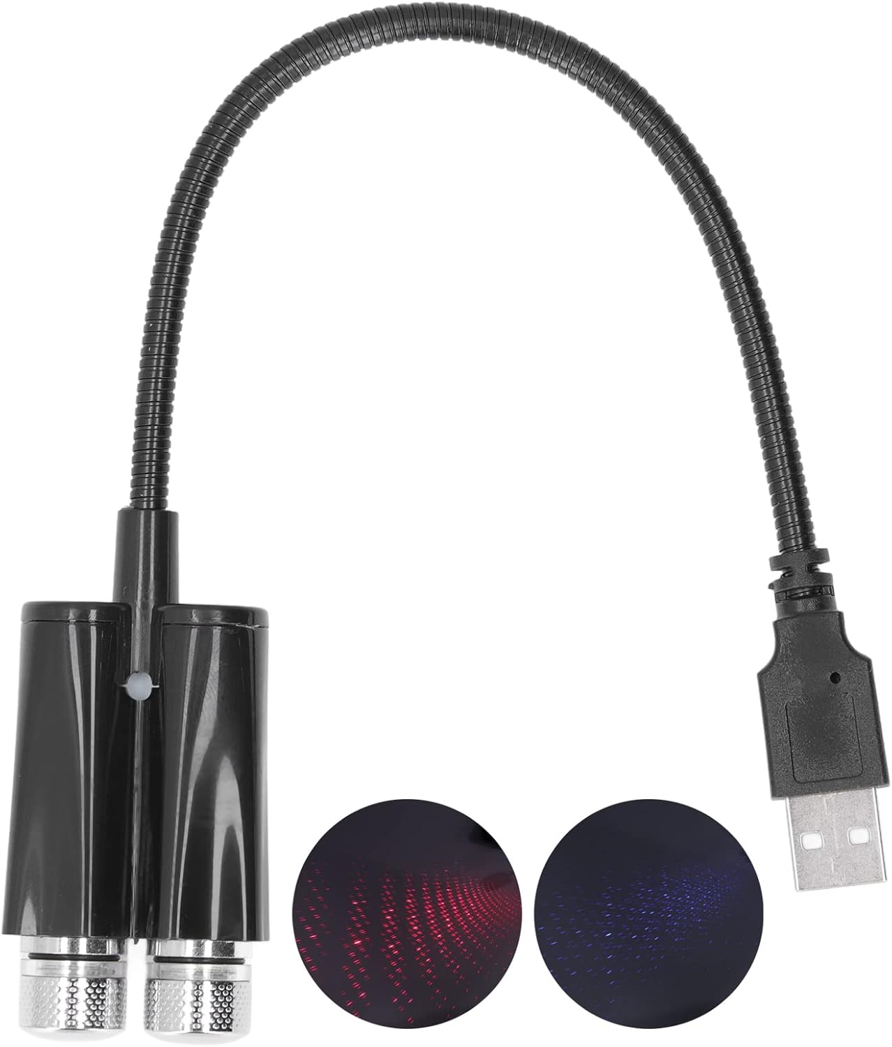 Car Usb Ambient Projector Light Red Blue Lighting