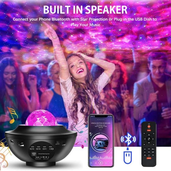 Colorful Starry Sky Galaxy Projector Nightlight Child Bluetooth Usb Music Player
