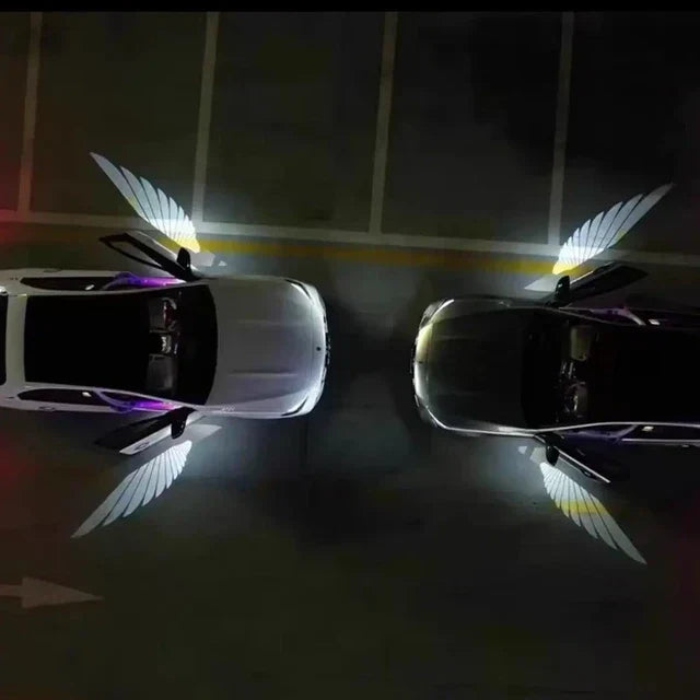 Multicolor Angel Wing LED Light with Bluetooth App Control – Perfect for All Cars and Bikes