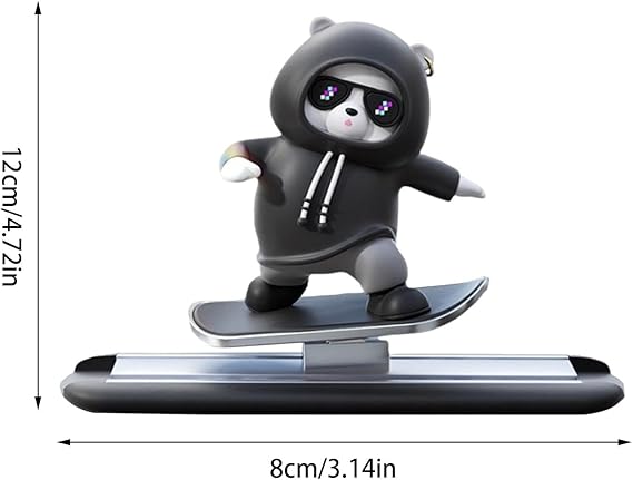 Skateboard Bear Car Dashboard Ornament Quirky & High-Quality Decor