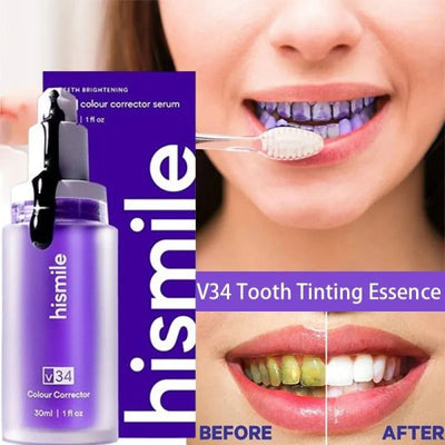 Hismile V34 Teeth Removing Deep Smoke Stains Gingiva Protection Purple Orthopaedic Toothpaste Colour Corrector(30ml)