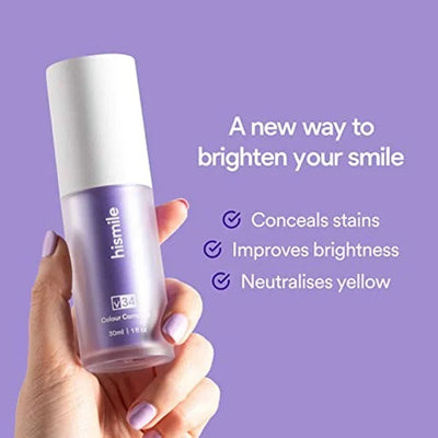 Hismile V34 Teeth Removing Deep Smoke Stains Gingiva Protection Purple Orthopaedic Toothpaste Colour Corrector(30ml)
