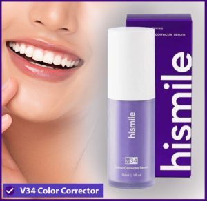 Hismile V34 Teeth Removing Deep Smoke Stains Gingiva Protection Purple Orthopaedic Toothpaste Colour Corrector(30ml)