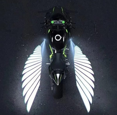 Multicolor Angel Wing LED Light with Bluetooth Control – Perfect for All Bikes & Cars
