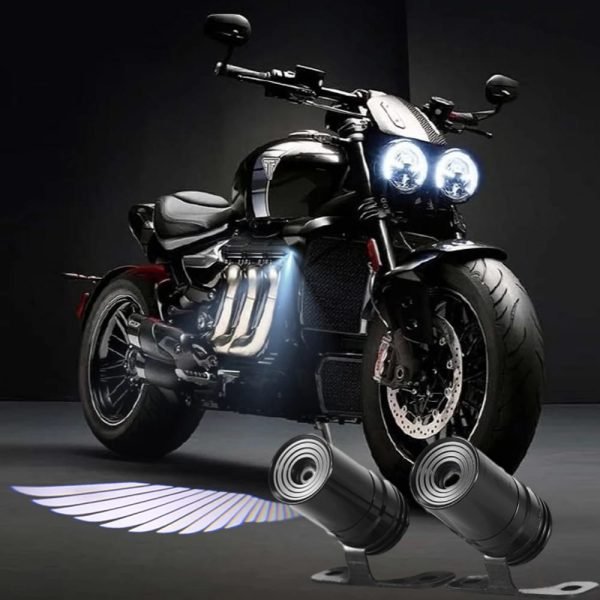 Multicolor Angel Wing LED Light with Bluetooth Control – Perfect for All Bikes & Cars