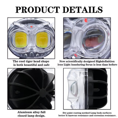Owl Shape Crystal Multi Color Drl Led Fog Light For Bikes