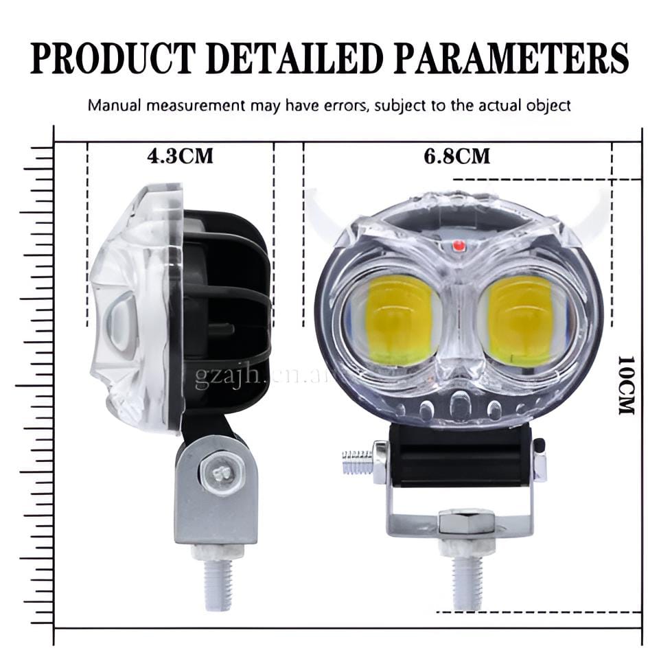 Owl Shape Crystal Multi Color Drl Led Fog Light For Bikes