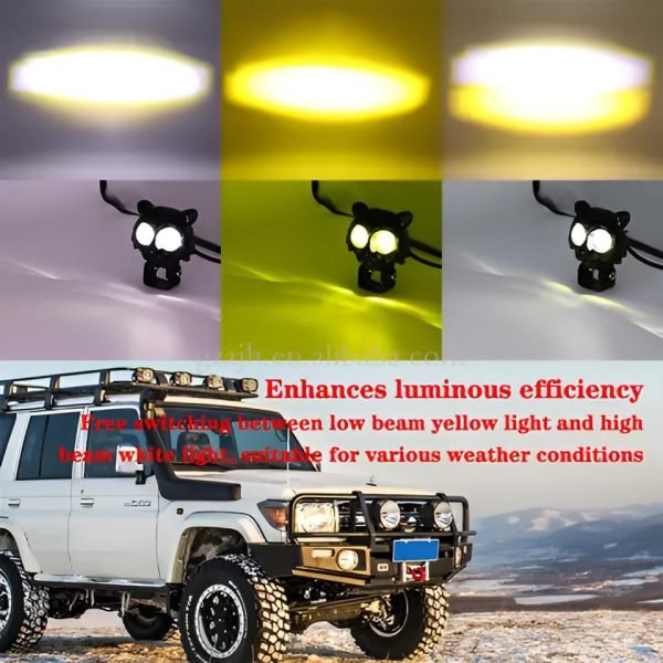 Owl Shape Crystal Multi Color Drl Led Fog Light For Bikes